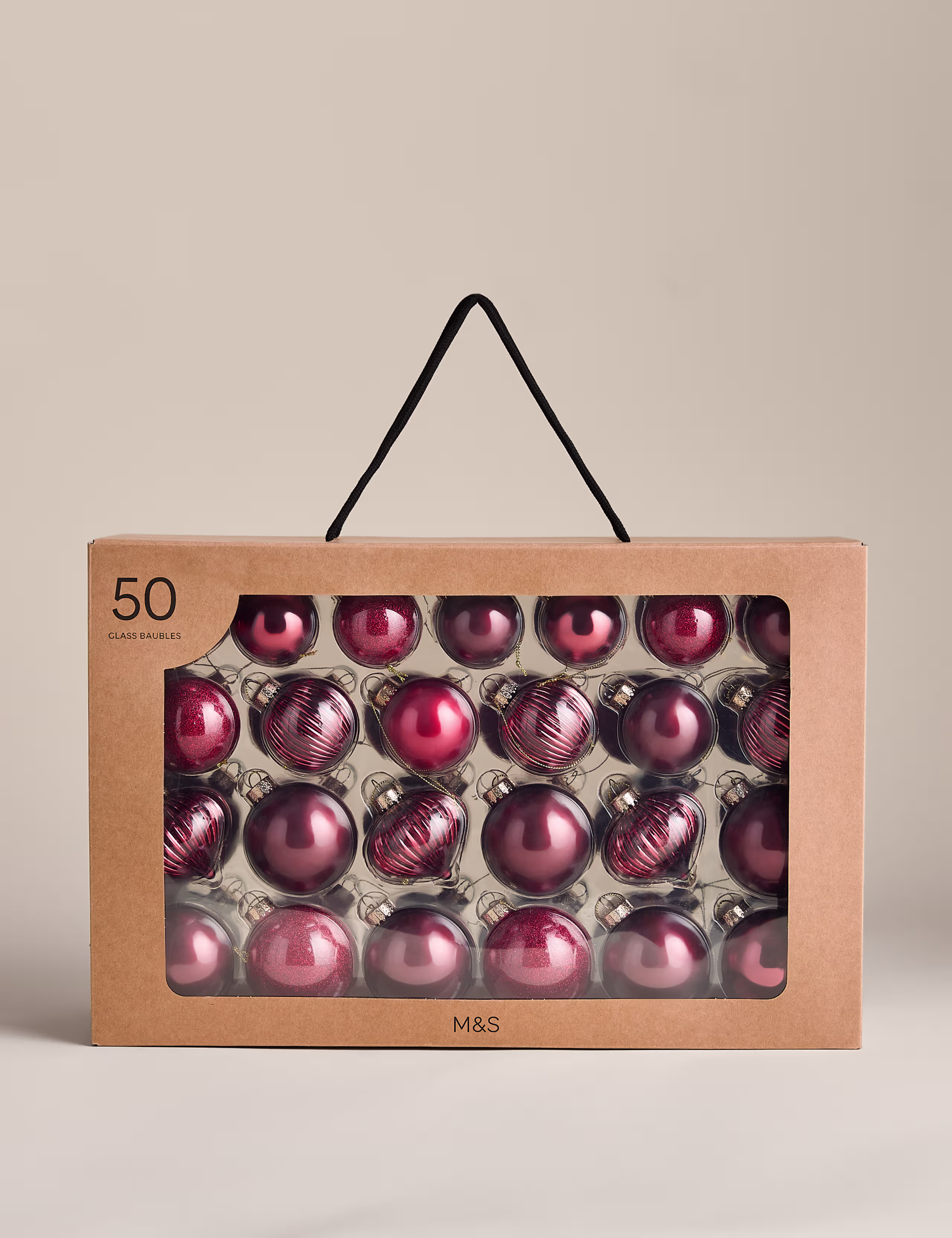 50 Pack Glass Baubles