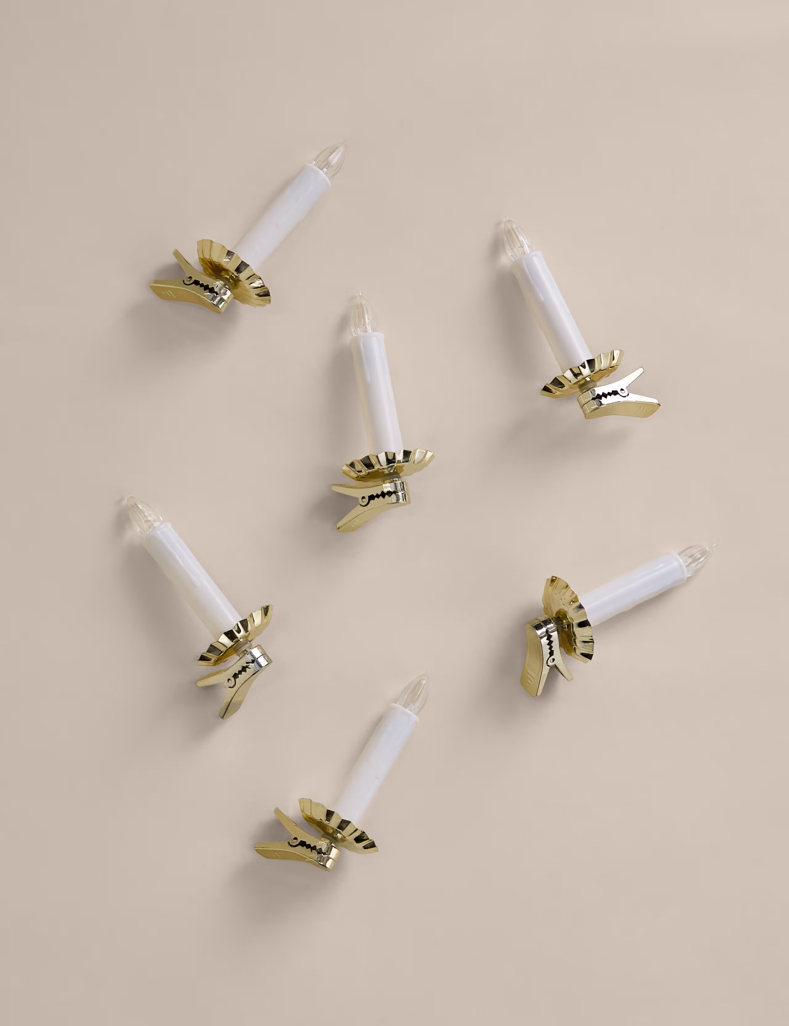 6 Pack Light Up Clip-On Candle Decorations