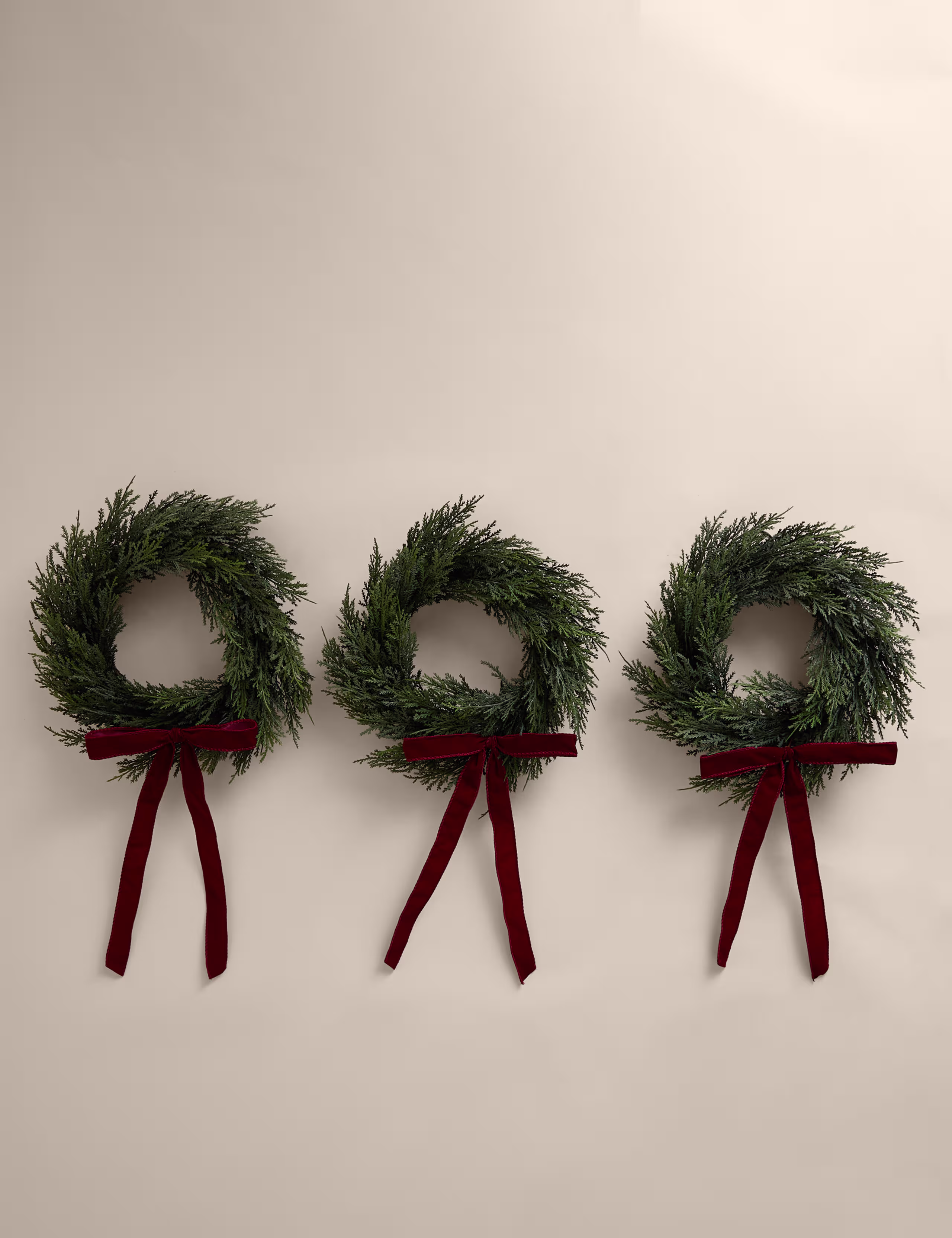Set of 3 Mini Bow Wreaths
